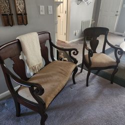 Antique Love Seat And Chair