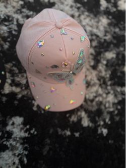 Luxury Pink Butterfly Bling Baseball Cap