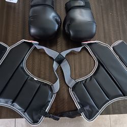 16 oz Muy Thai Gloves And Torso Protector Pads
