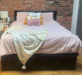 Queen Bed with Storage & Mattress for Sale
