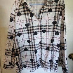 Black Heart Plaid Long Sleeve