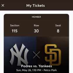 2 Padres Vs Yankees Sunday Section 115