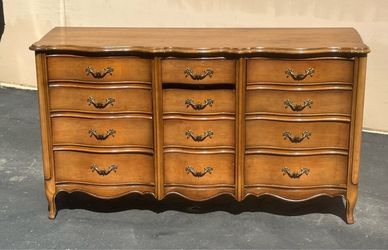 Antique French Provincial 12-Drawer Wood Dresser