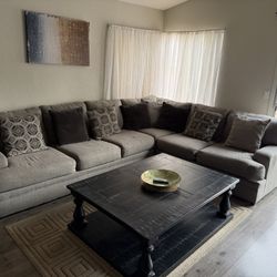 Large 2 Piece Sectional Couch L Shaped 