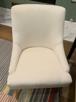 Ivory Velvet Chair with gold legs