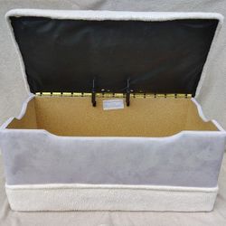 Ottoman Bench Toy Box Vanity Seat Plus Fuzzy Seated 33 L x 16 D x 15.5 H