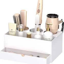 Hair Tool Organizer, White Acrylic Hair Dryer and Styling Organize
