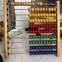 Wooden Abacus Colorful Beads Educational Counting Toy 10 Rows 