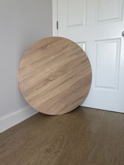 Oval Wood Coffee Table – Foldable Metal Legs