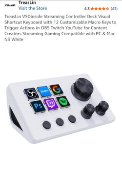 *New* TreasLin Visual Macro Stream Dock - Streaming Console & Hub (White)
