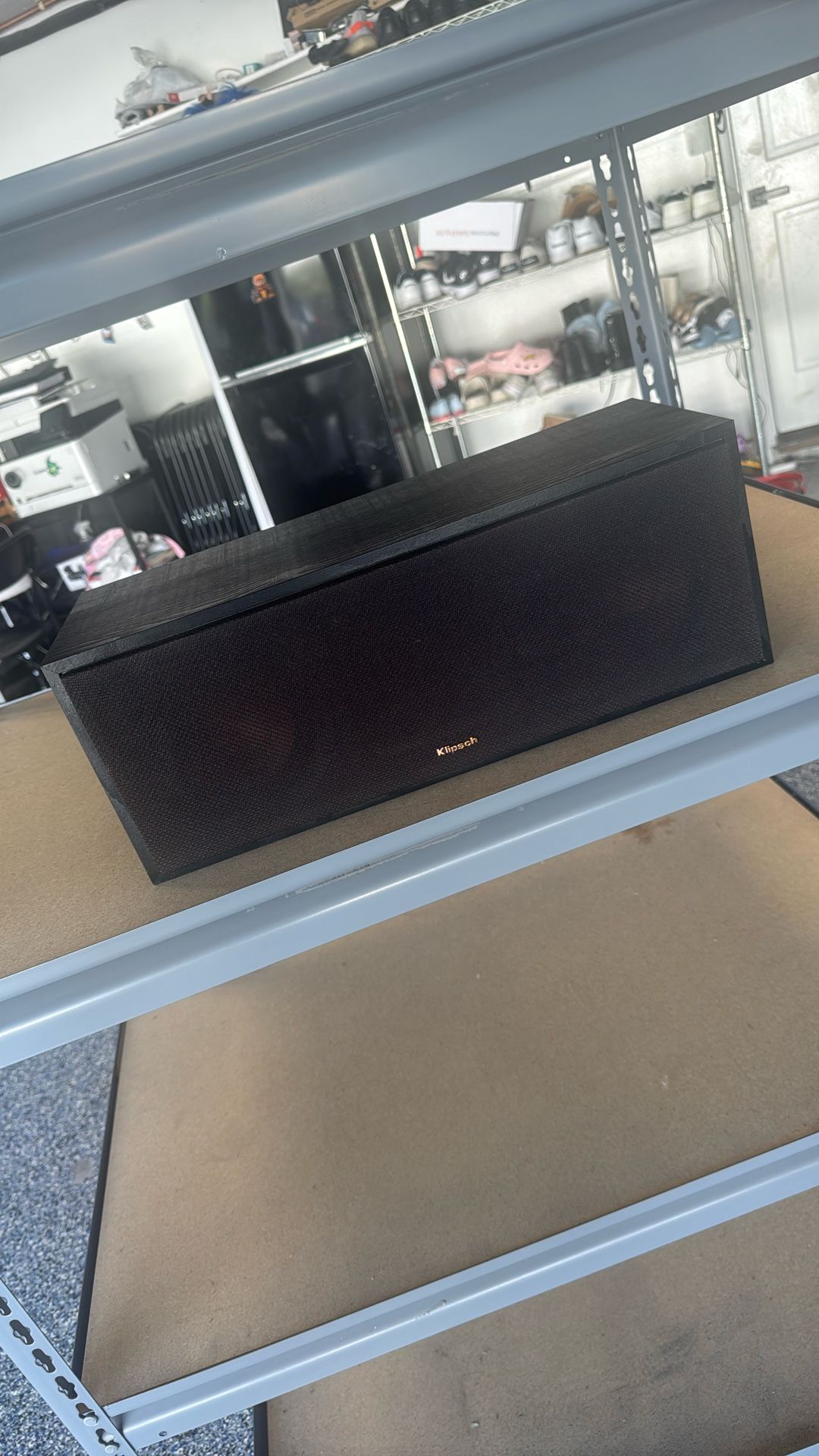 Klipsch Sound Bar Reference R 52C Two Way Center Channel Speaker Black Textured Wood Grain Vinyl