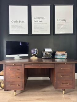 Alma Desk Company Mid-Century Modern Executive Desk