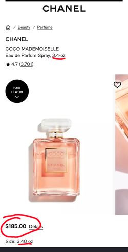 Coco Chanel Mademoiselle 3.4 oz