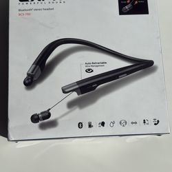 EXFIT  BCS-700 | Wireless Bluetooth Headphones Neckbands with Retractable Earbud