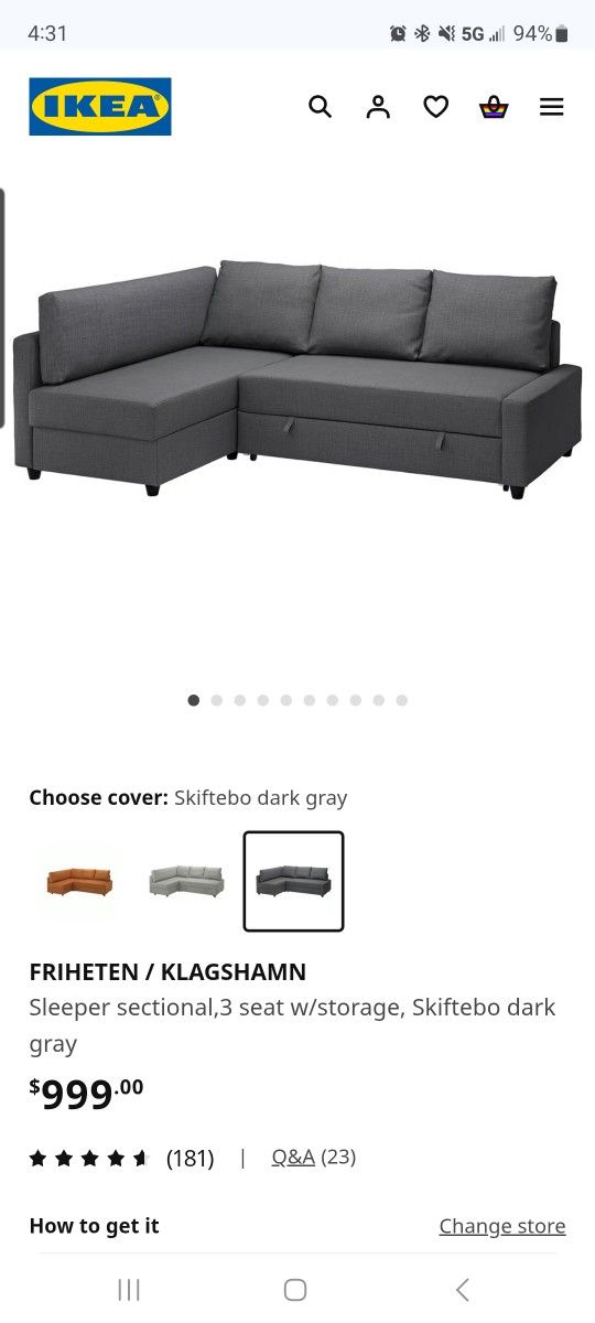 Sleeper sectional Sofa