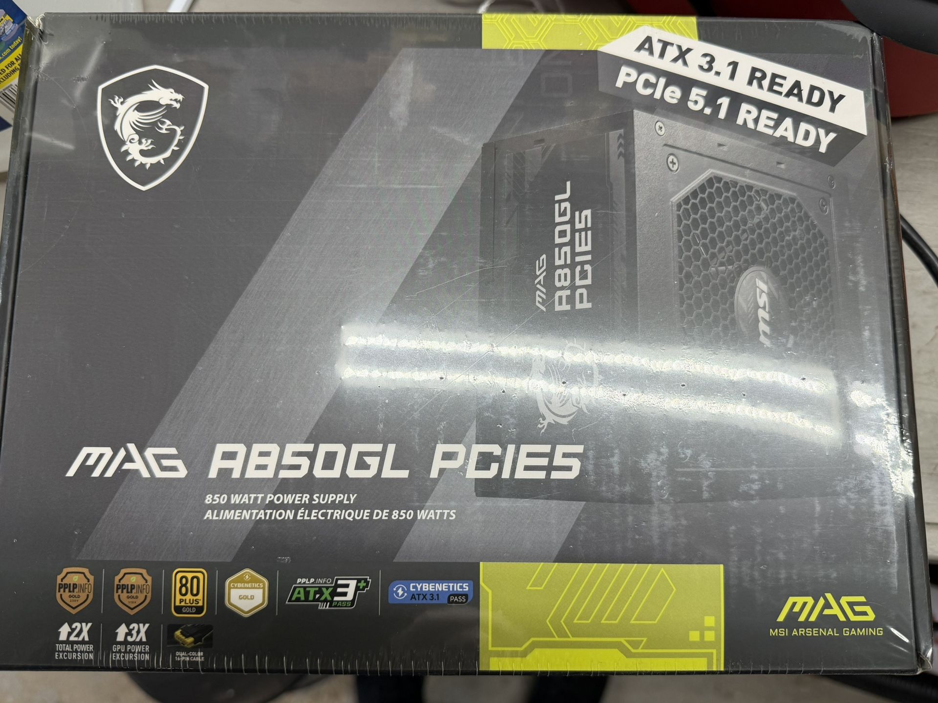 MSI MAG A850GL PCIE5, Fully Modular Compact Gaming 850W Power Supply,