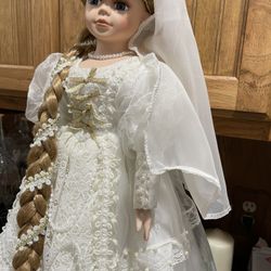 Porcelain Doll -18” tall - in excellent condition