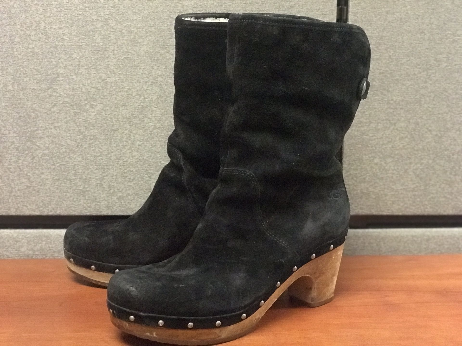 UGG suede heeled boots