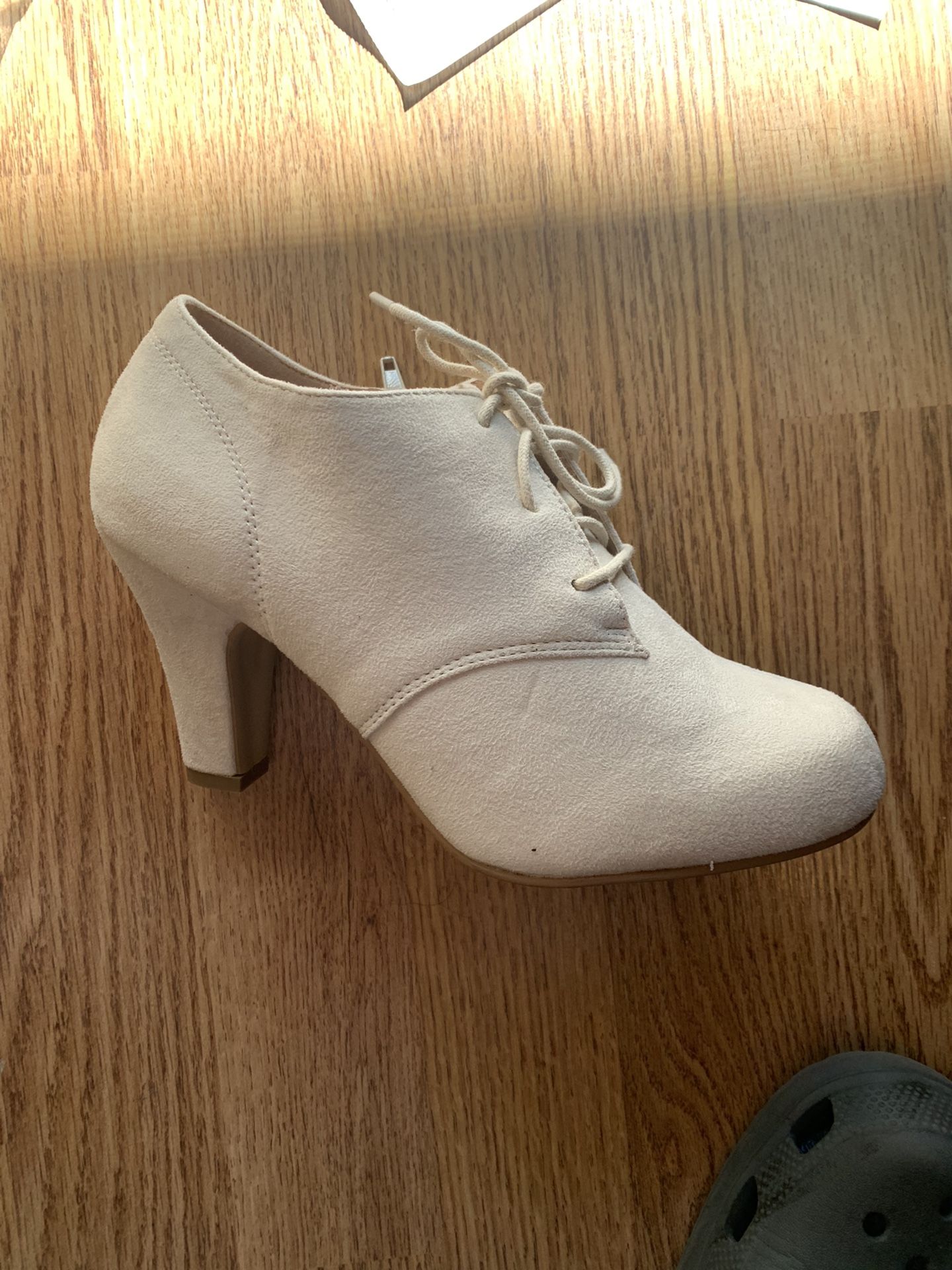 Brand New . Never Worn. Off White/stone Colored Ankle Boots.