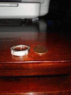 Men's white gold ring with diamonds 
