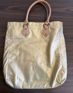 J.Crew Gold Leather Tote Bag