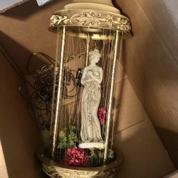 Vintage Antique Goddess Rain Oil Lamp