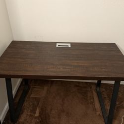 Desk Computer Table Wood with Metal Frame 