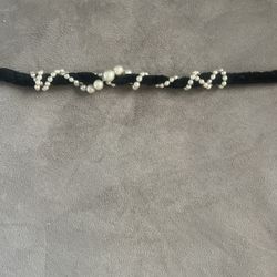 Vintage Black Velvet & Pearl Choker