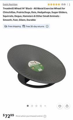 Treadmill Wheel 14" Black - All Metal Exercise Wheel for Chinchillas, Prairie Dogs, Rats, Hedgehogs, Sugar Gliders, Squirrels, Degus, Hamsters & Other