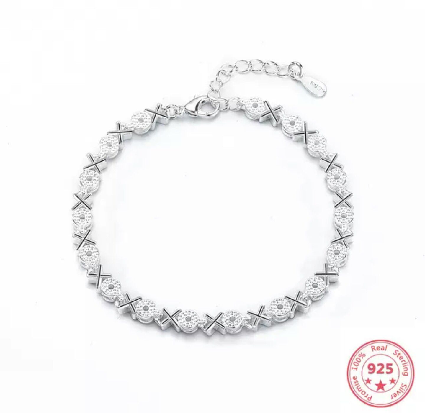 925 Silver Diamond(CZ) XOXO Bracelet for Women