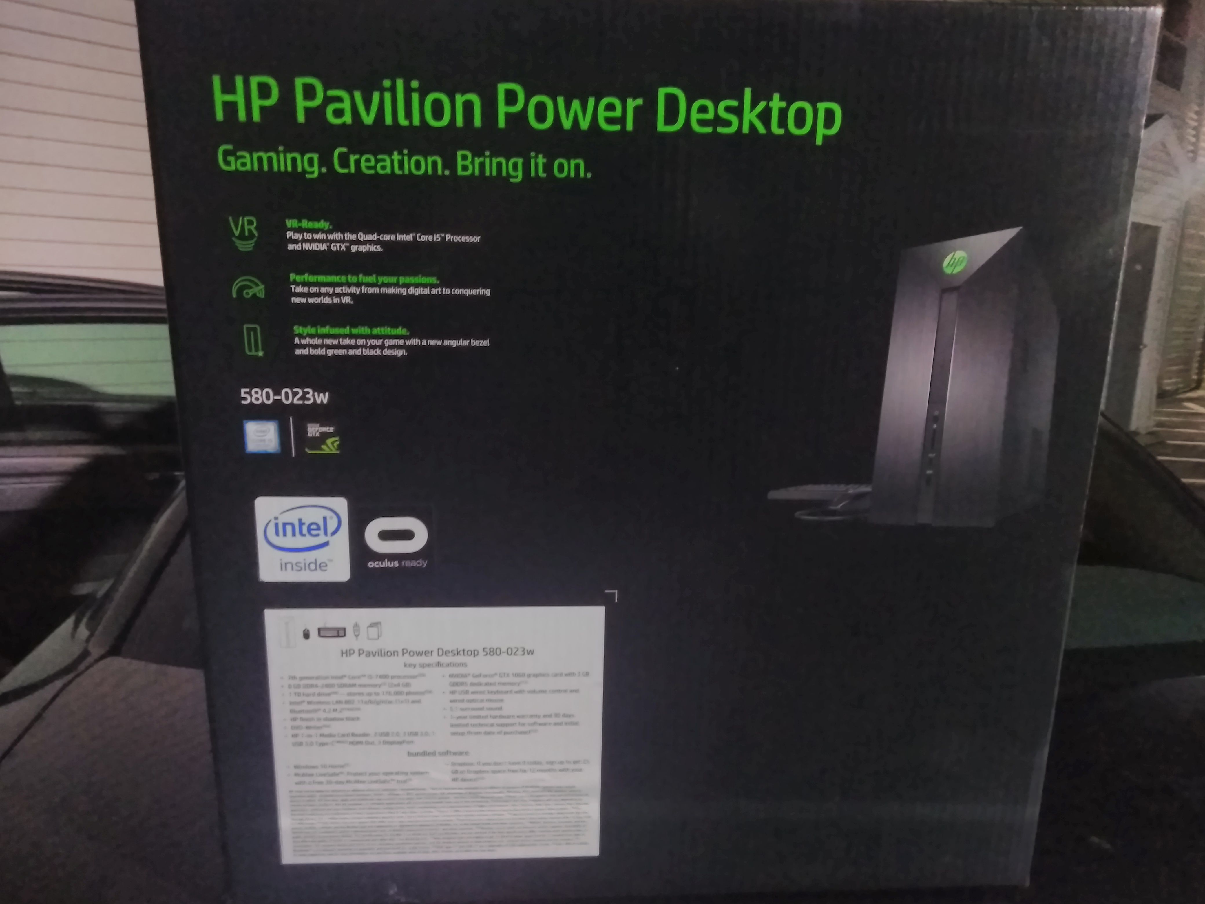 HP Pavilion Power 580-023w Desktop PC Intel Core i5-7400, NVIDIA GTX 1060 3GB Graphics 8 GB Memory 1TB Hard Drive Windows 10 for Sale Salisbury, MD - OfferUp