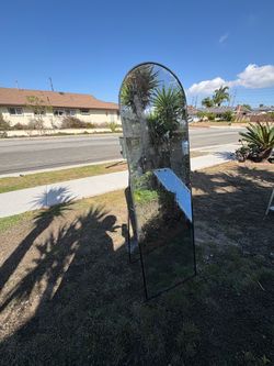 Full Length Arch Floor Mirror Black Frame