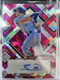 Bobby Witt Jr Auto 3/4 Leaf Metal Cracked Ice