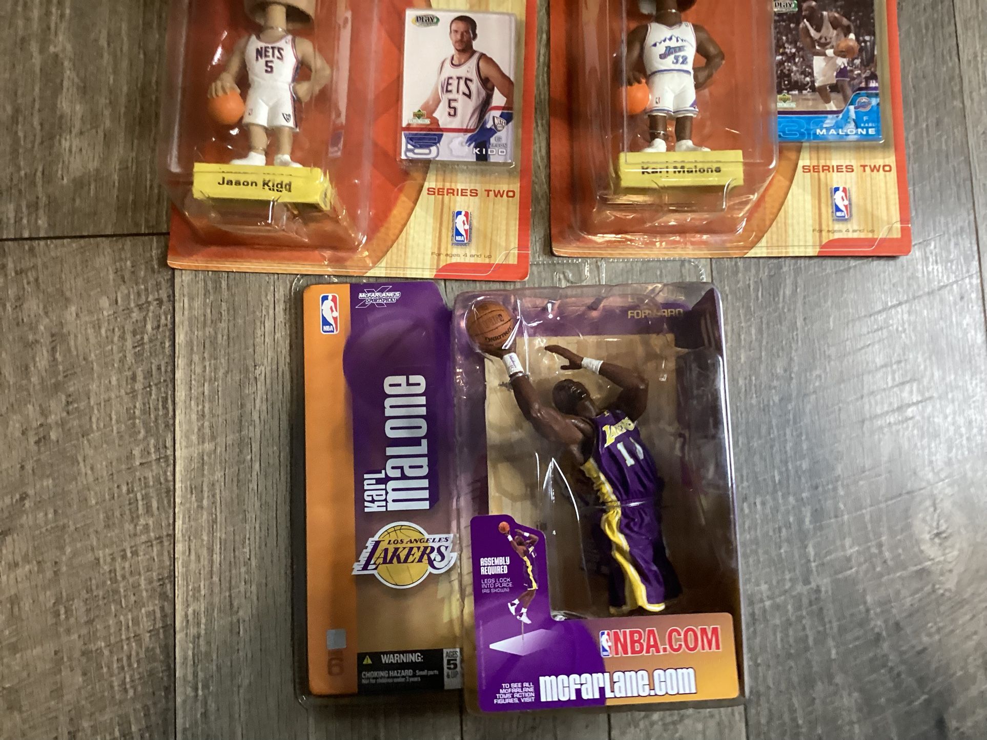 Basketball Playmaker, Upper Deck, Karl Malone Jason Kid Los Angeles Lakers NewYork Nets bobble heads Collection Vintage