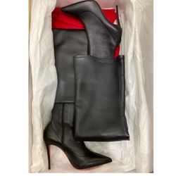 NEW Red Bottom Black Christian Louboutin KATE BOTTA ALTA Over The Knee- Size 36.5(6.5US)