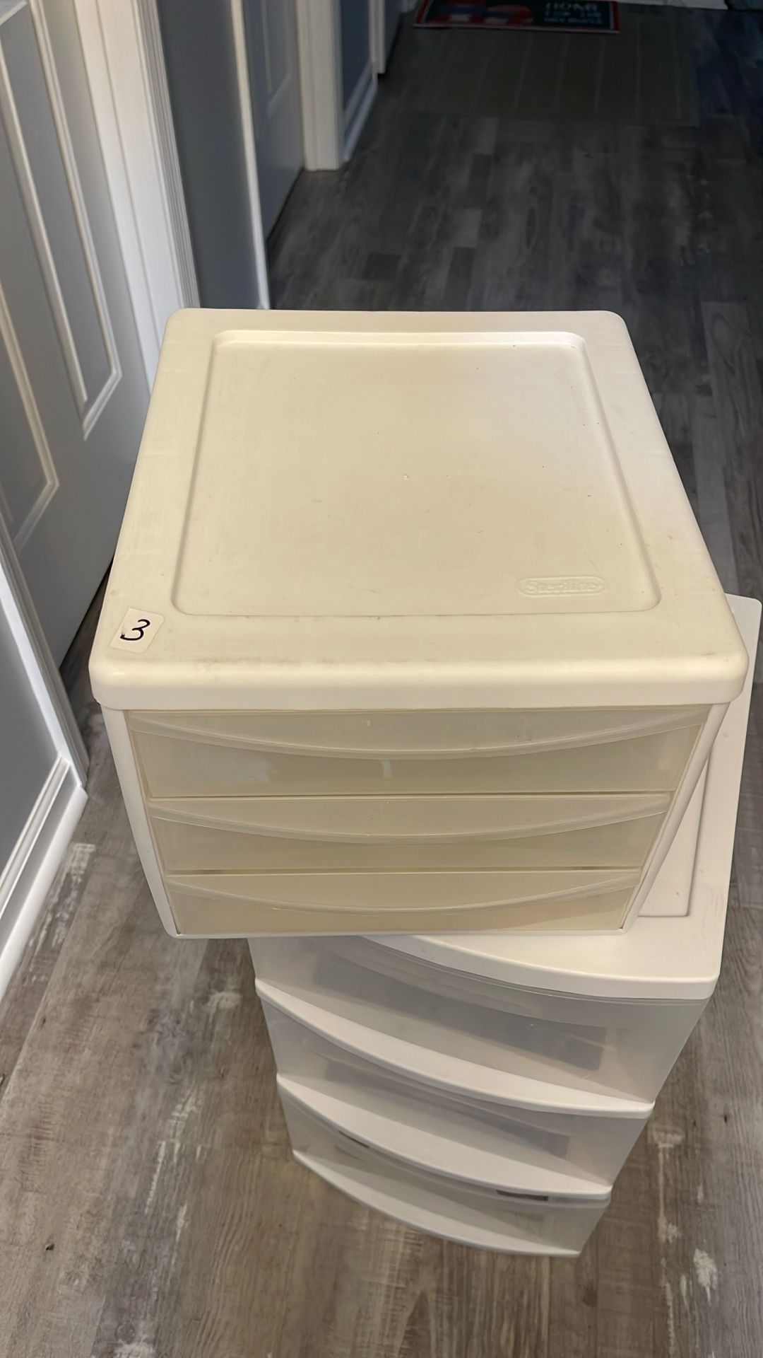 Desk Or Dresser Top 3 Drawer Sterilite. $3