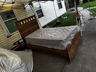 Twin Bed Frame with Mattress Set