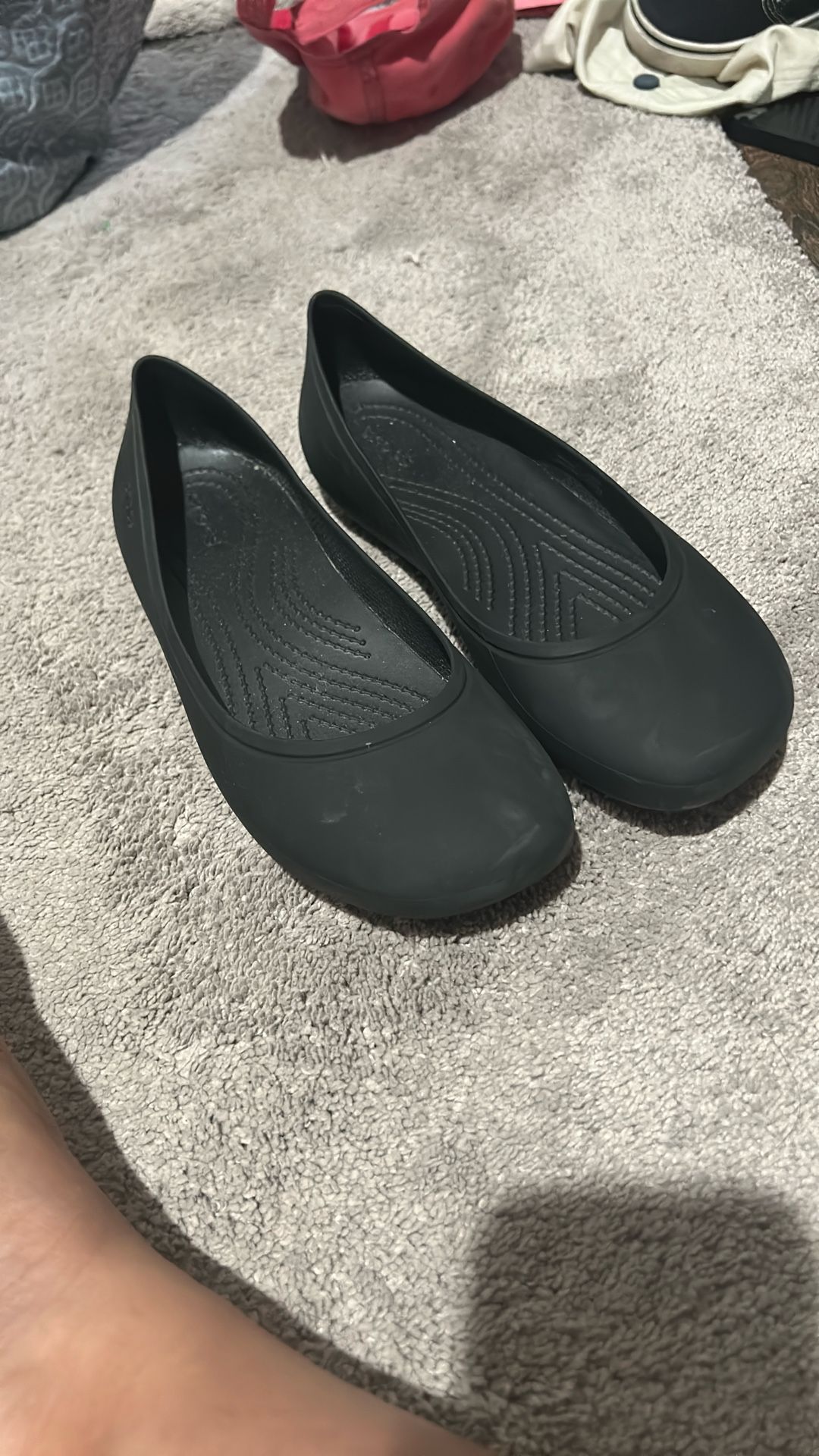 Crocs - Black Flats Size 8