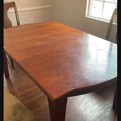 Dining table and four chairs