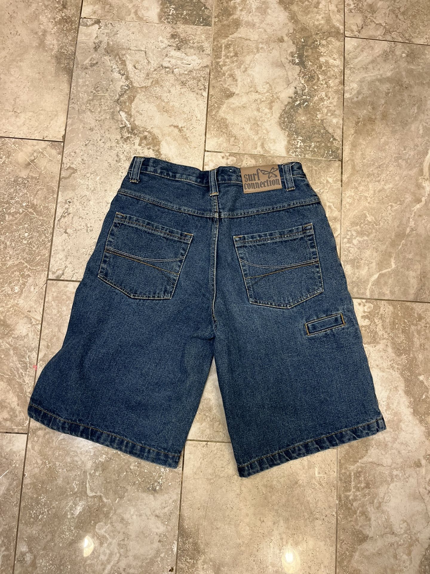 Vintage 90s Y2K Surf Connection Baggy Fit Rave Skater Jean Denim Shorts Size 32