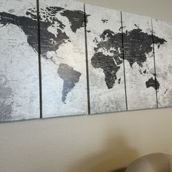 5 Panel World Map