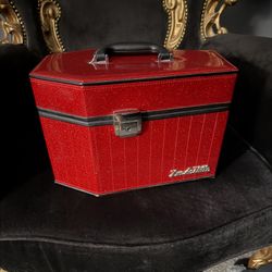 Red Sparkle Coffin Vanity Case
