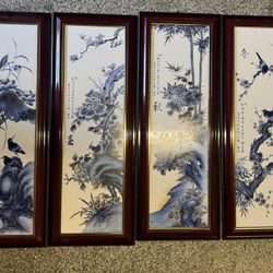 Blue Chinese Porcelain Frames 