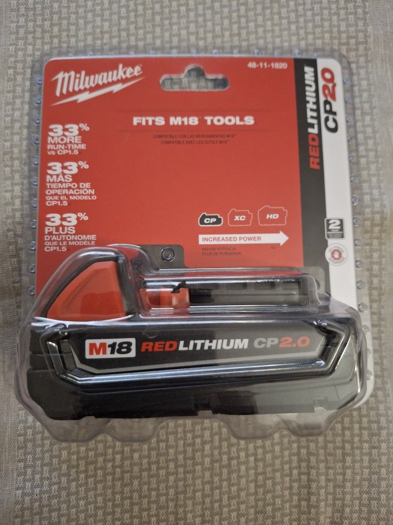 Milwaukee M18 Red Lithium 2.0 Battery