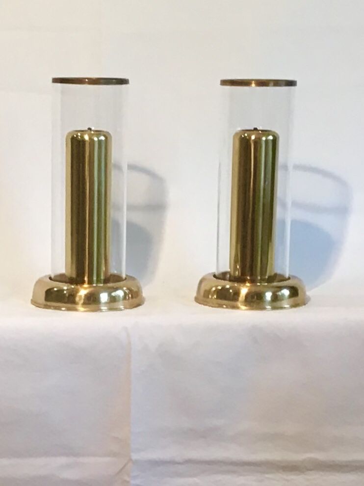 Vintage brass oil lamps
