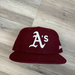 Oakland A’s New Era Fitted Hat Maroon 7 1/2