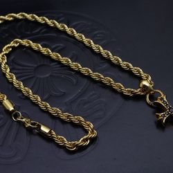 Hemp flower chain handmade craft✝️golden classic