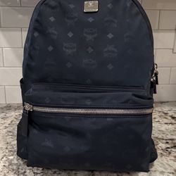 MCM Nylon Blue Backpack 