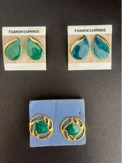 New Gold tone  swirl painted ear rings