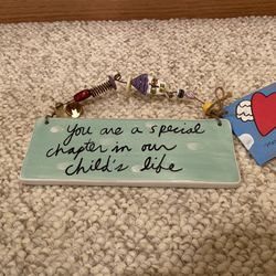 Sandra  Magsamen Ceramic Plaque Special Chapter In Child’s Life w/ Beads